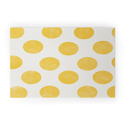 Allyson Johnson Spring Yellow Dots Welcome Mat