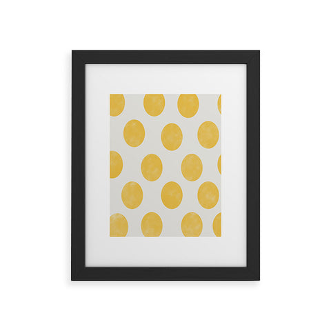 Allyson Johnson Spring Yellow Dots Framed Art Print
