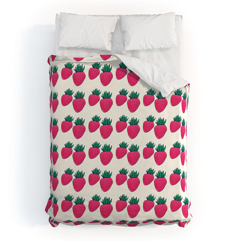 Allyson Johnson Strawberries And Cream Duvet Cover