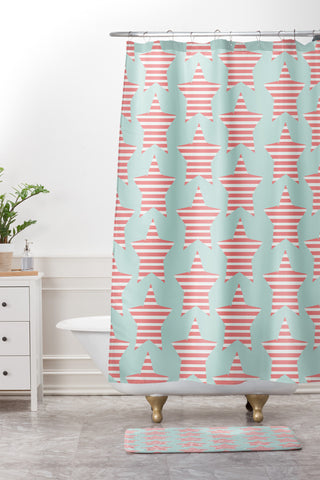 Allyson Johnson Stripes And Stars Shower Curtain And Mat