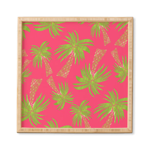 Allyson Johnson Summer Palm Trees Pink Framed Wall Art