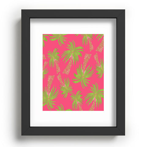Allyson Johnson Summer Palm Trees Pink Recessed Framing Rectangle