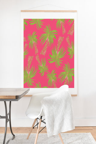 Allyson Johnson Summer Palm Trees Pink Art Print And Hanger