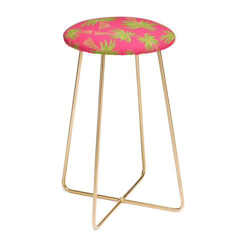 Allyson Johnson Summer Palm Trees Pink Counter Stool