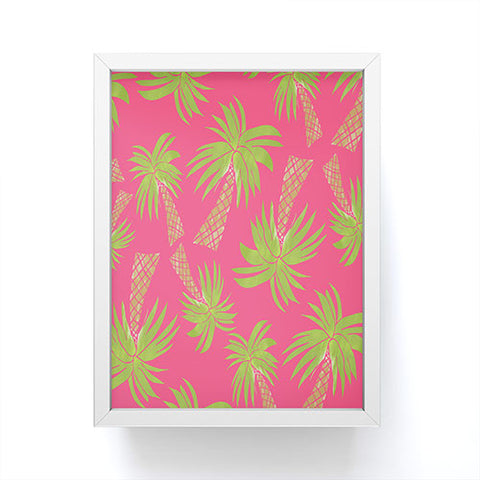 Allyson Johnson Summer Palm Trees Pink Framed Mini Art Print