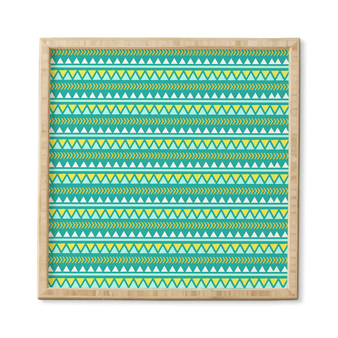 Allyson Johnson Teal And Yellow Aztec Framed Wall Art