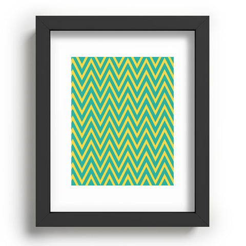 Allyson Johnson Teal Chartreuse Chevron Recessed Framing Rectangle