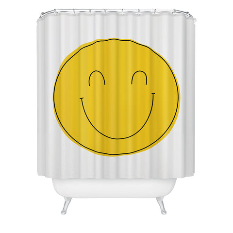Allyson Johnson Yellow smiley face Shower Curtain