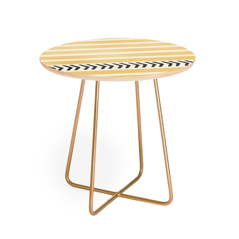 Allyson Johnson Yellow Stripes And Arrows Round Side Table