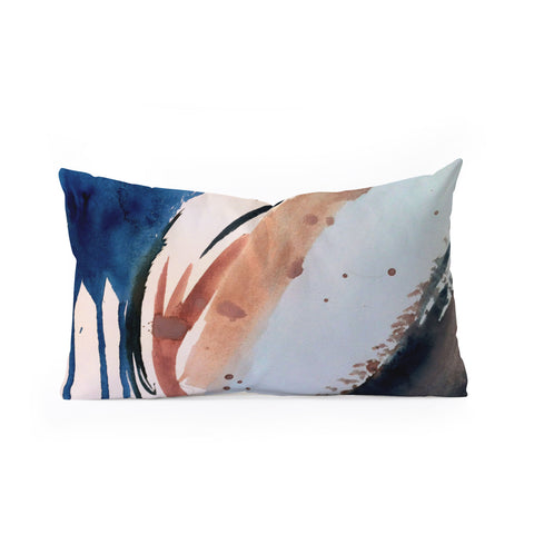 Alyssa Hamilton Art 708 a minimal mixed media Oblong Throw Pillow