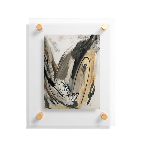 Alyssa Hamilton Art Drift 5 a neutral abstract mix Floating Acrylic Print
