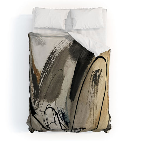 Alyssa Hamilton Art Drift 5 a neutral abstract mix Duvet Cover