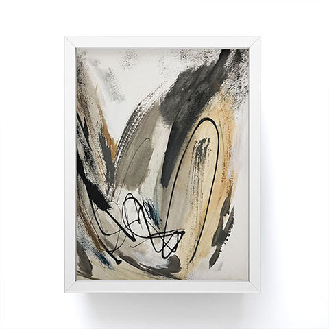 Alyssa Hamilton Art Drift 5 a neutral abstract mix Framed Mini Art Print