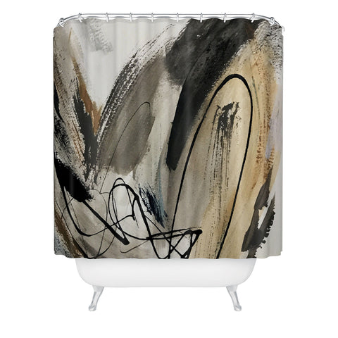 Alyssa Hamilton Art Drift 5 a neutral abstract mix Shower Curtain