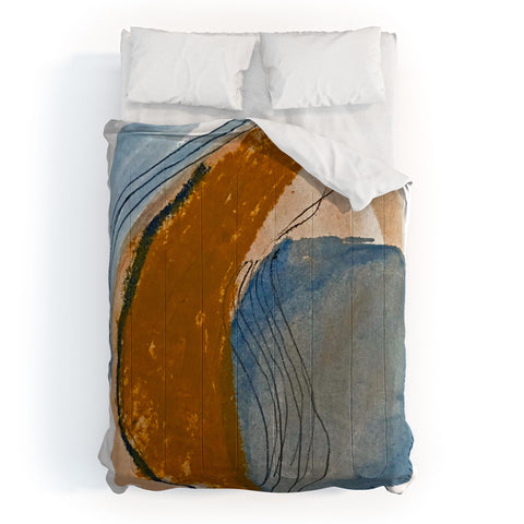 Alyssa Hamilton Art Gentle Breeze a minimal abstract Comforter