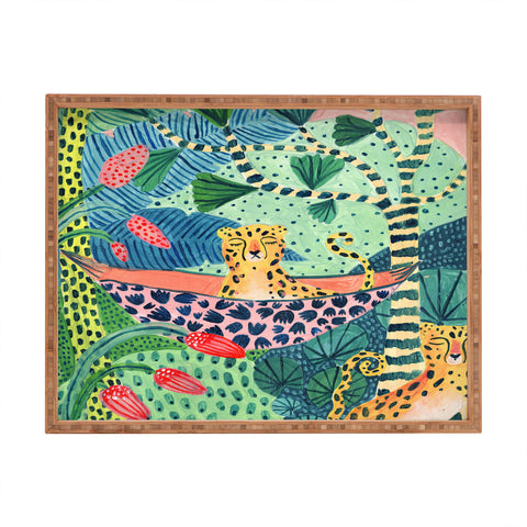 Ambers Textiles Jungle Leopard Family Rectangular Tray