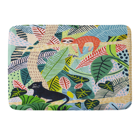 Ambers Textiles Jungle Sloth and Panther Memory Foam Bath Mat
