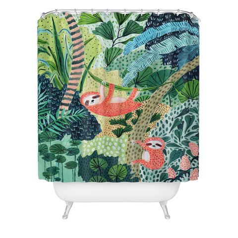 Ambers Textiles Jungle Sloth Shower Curtain