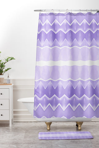 Amy Sia Agadir 3 Pastel Purple Shower Curtain And Mat