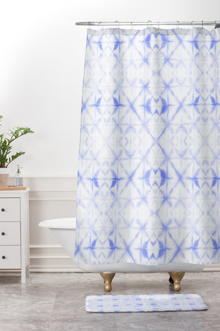 Amy Sia Agadir Pastel Blue Shower Curtain And Mat