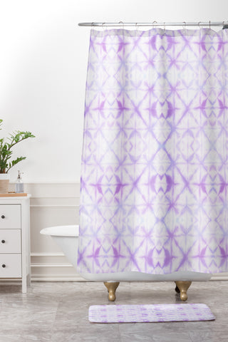 Amy Sia Agadir Pastel Purple Shower Curtain And Mat