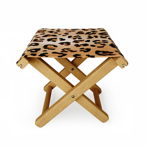 Amy Sia Animal Leopard Brown Folding Stool