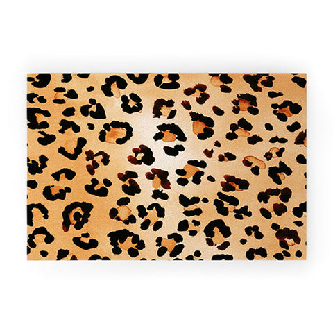 Amy Sia Animal Leopard Brown Welcome Mat