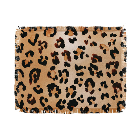Amy Sia Animal Leopard Brown Throw Blanket