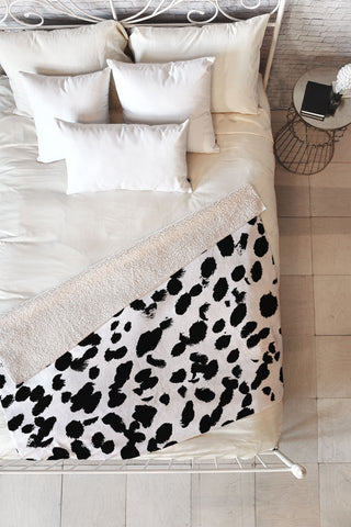 Amy Sia Animal Spot Black and White Fleece Throw Blanket