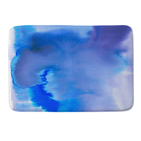 Amy Sia Aquarelle Blue Memory Foam Bath Mat