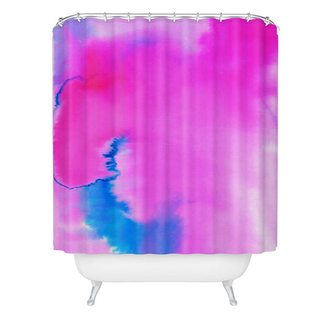 Amy Sia Aquarelle Hot Pink Shower Curtain