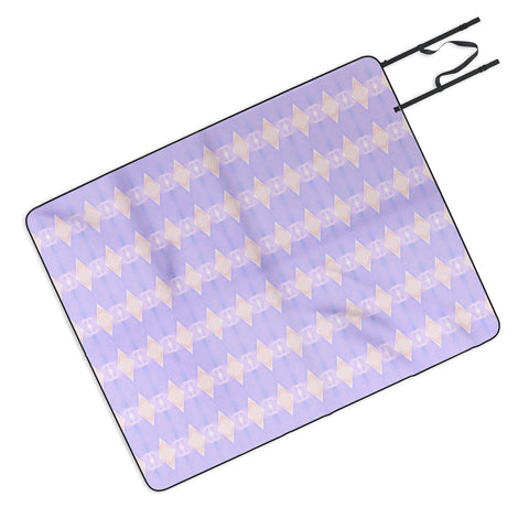 Amy Sia Art Deco Mini Triangle Light Purple Picnic Blanket