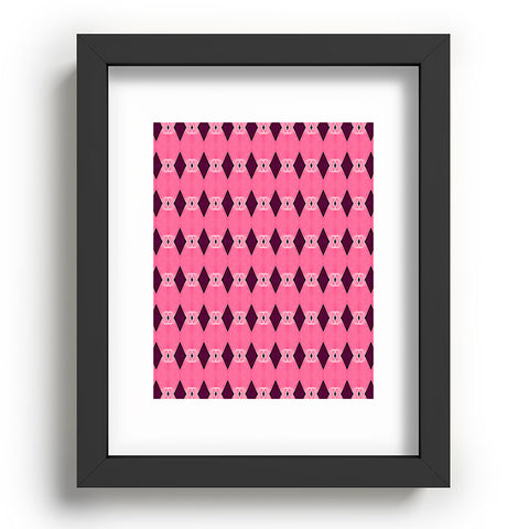Amy Sia Art Deco Mini Triangle Pink Recessed Framing Rectangle