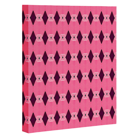 Amy Sia Art Deco Mini Triangle Pink Art Canvas