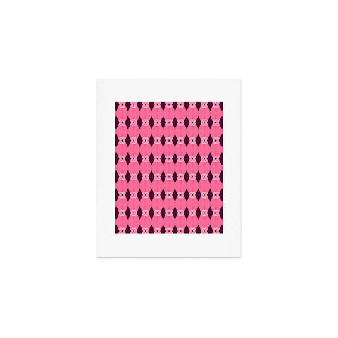 Amy Sia Art Deco Mini Triangle Pink Art Print