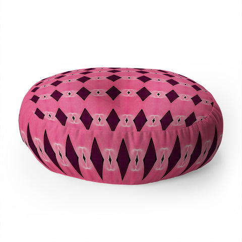 Amy Sia Art Deco Mini Triangle Pink Floor Pillow Round