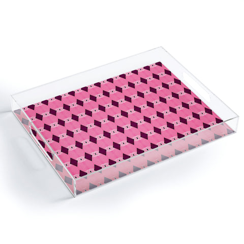 Amy Sia Art Deco Mini Triangle Pink Acrylic Tray