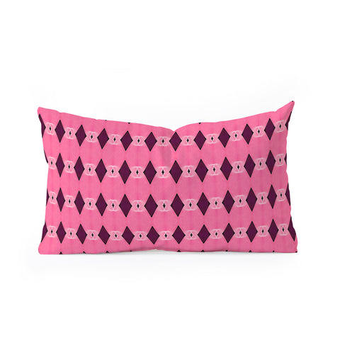 Amy Sia Art Deco Mini Triangle Pink Oblong Throw Pillow