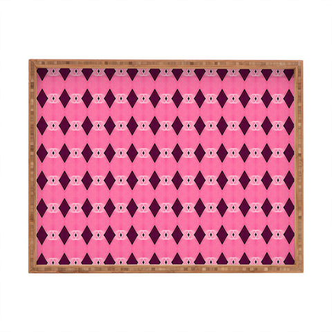 Amy Sia Art Deco Mini Triangle Pink Rectangular Tray