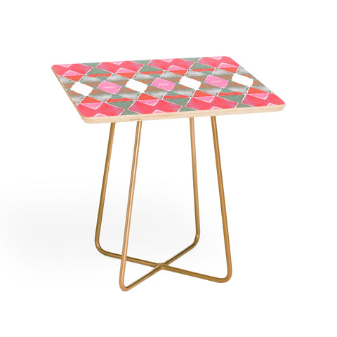 Amy Sia Art Deco Triangle Coral Grey Side Table