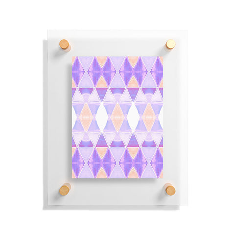 Amy Sia Art Deco Triangle Light Purple Floating Acrylic Print
