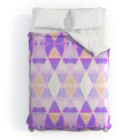 Amy Sia Art Deco Triangle Light Purple Comforter