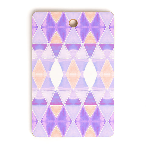 Amy Sia Art Deco Triangle Light Purple Cutting Board Rectangle