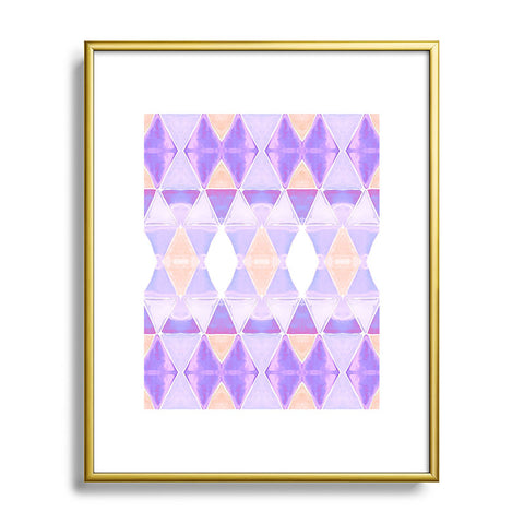 Amy Sia Art Deco Triangle Light Purple Metal Framed Art Print