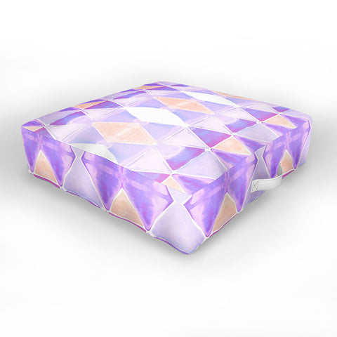 Amy Sia Art Deco Triangle Light Purple Outdoor Floor Cushion
