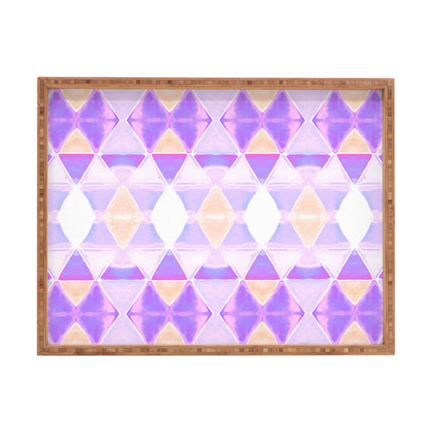 Amy Sia Art Deco Triangle Light Purple Rectangular Tray