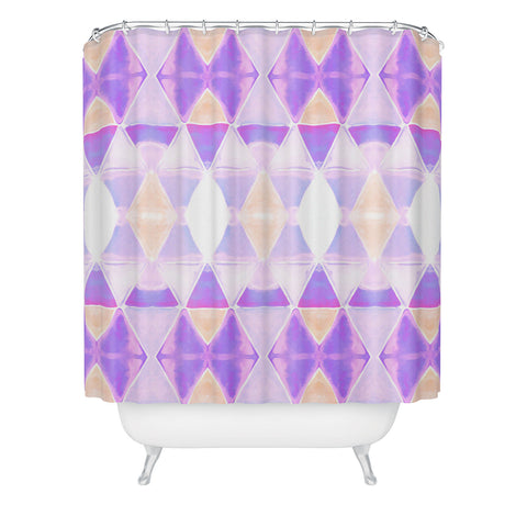 Amy Sia Art Deco Triangle Light Purple Shower Curtain