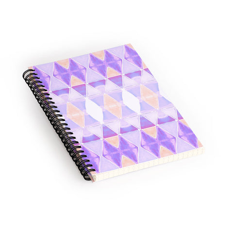 Amy Sia Art Deco Triangle Light Purple Spiral Notebook