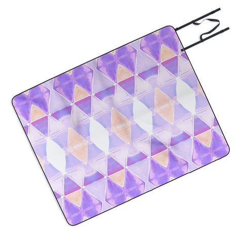 Amy Sia Art Deco Triangle Light Purple Picnic Blanket