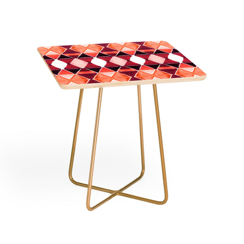 Amy Sia Art Deco Triangle Orange Side Table